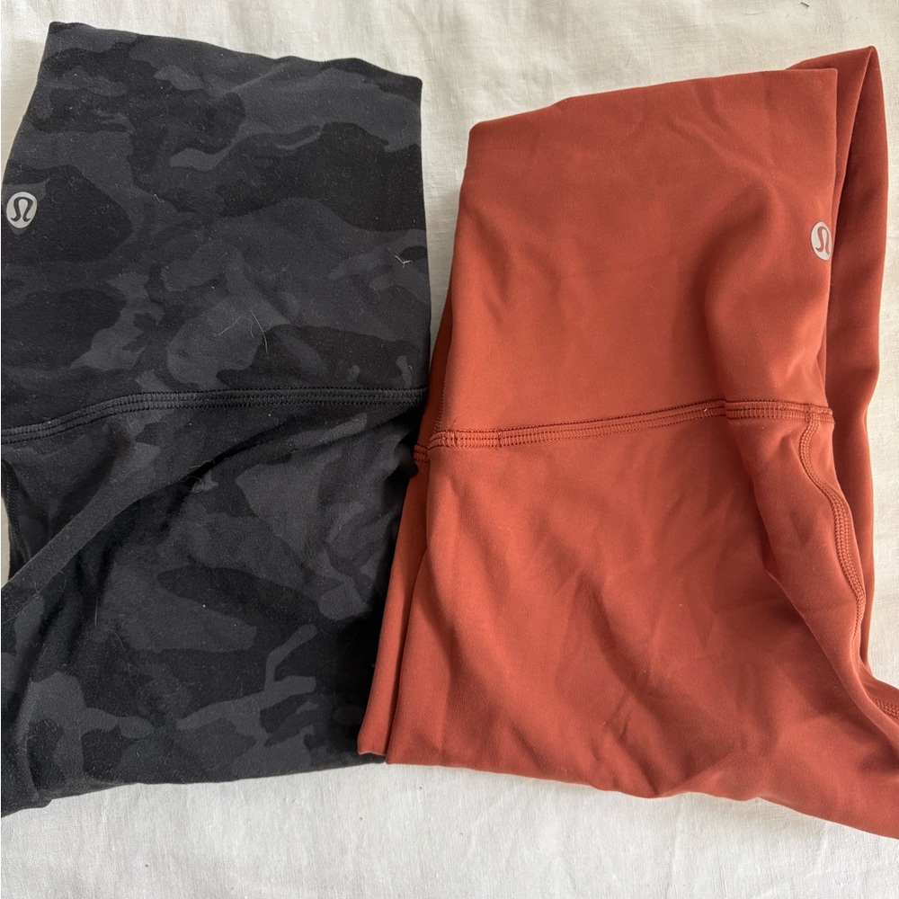 Lululemon align leggings in camo and rust
